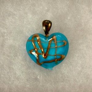 Hand crafted stunning glass heart pendant